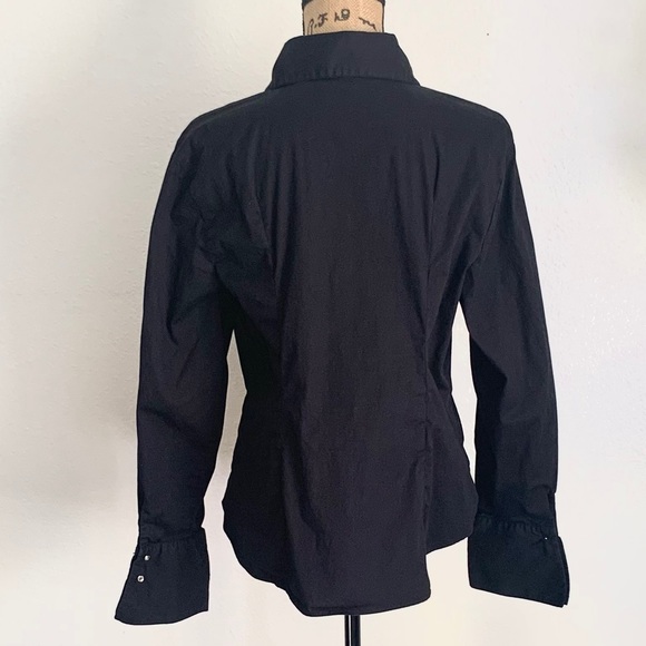 Gloria Vanderbilt Black Button Down Top - Picture 2 of 6